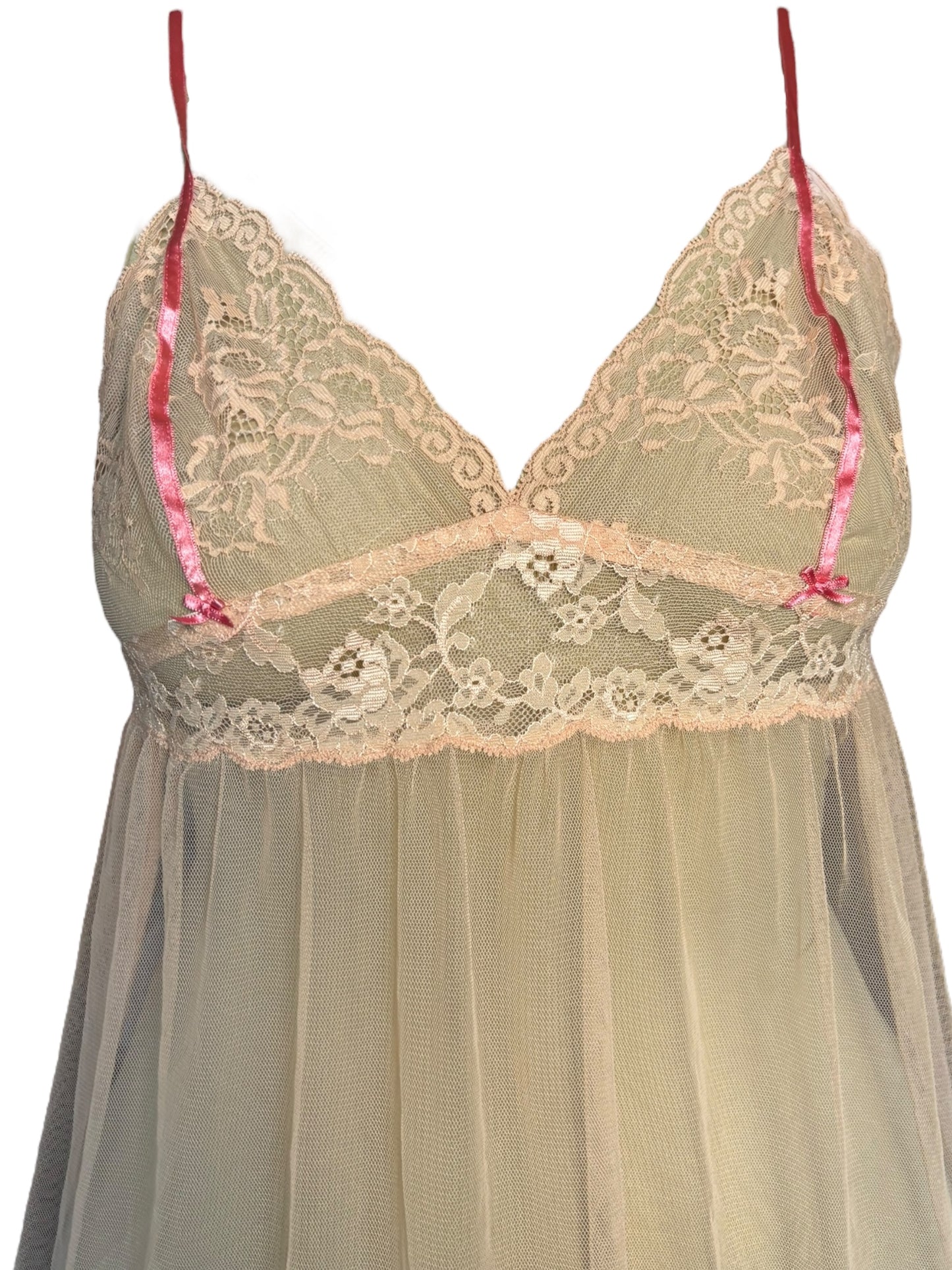 Vintage Peach Babydoll Nightie - L