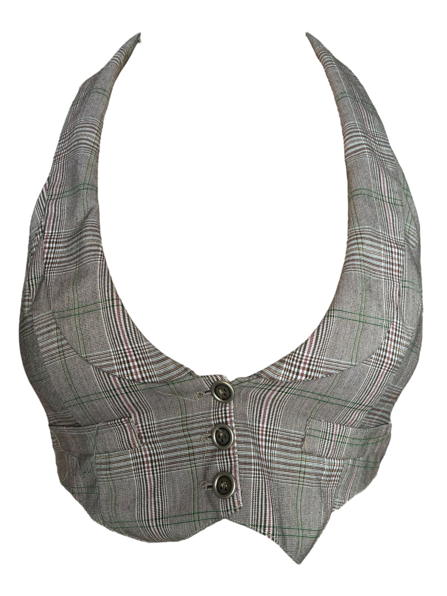 Vintage Plaid Halter Vest Top - S