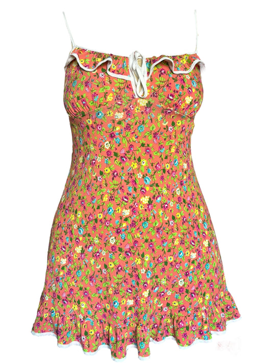 Vintage Betsey Johnson Floral Mini Dress - S/M