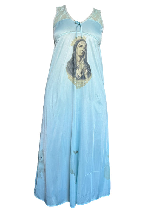 Mary And Her Flock Teal Slip Dress - M