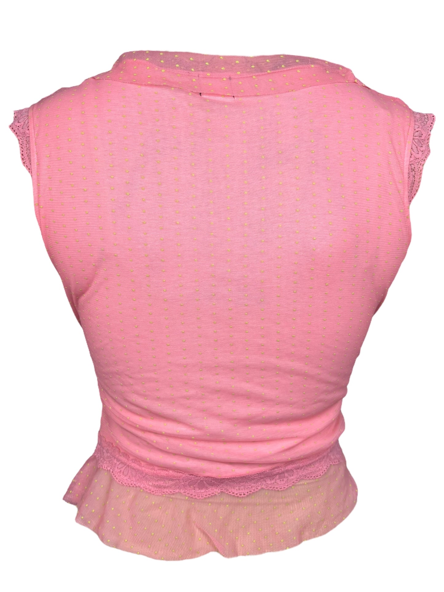 Vintage Pink Polka Dot Whimsy Top - M/L