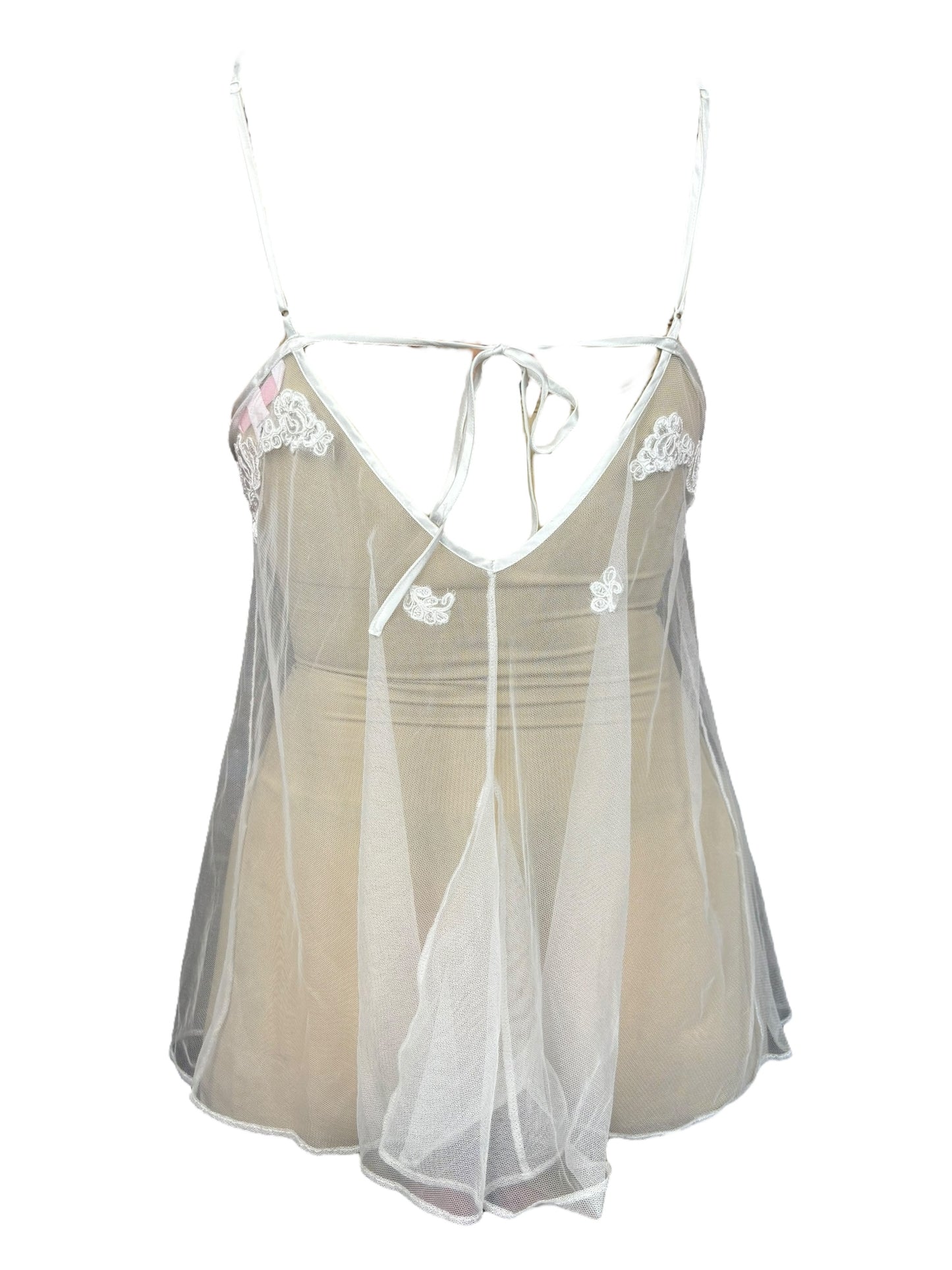 Vintage Victoria Secret Sheer White Top - M/L