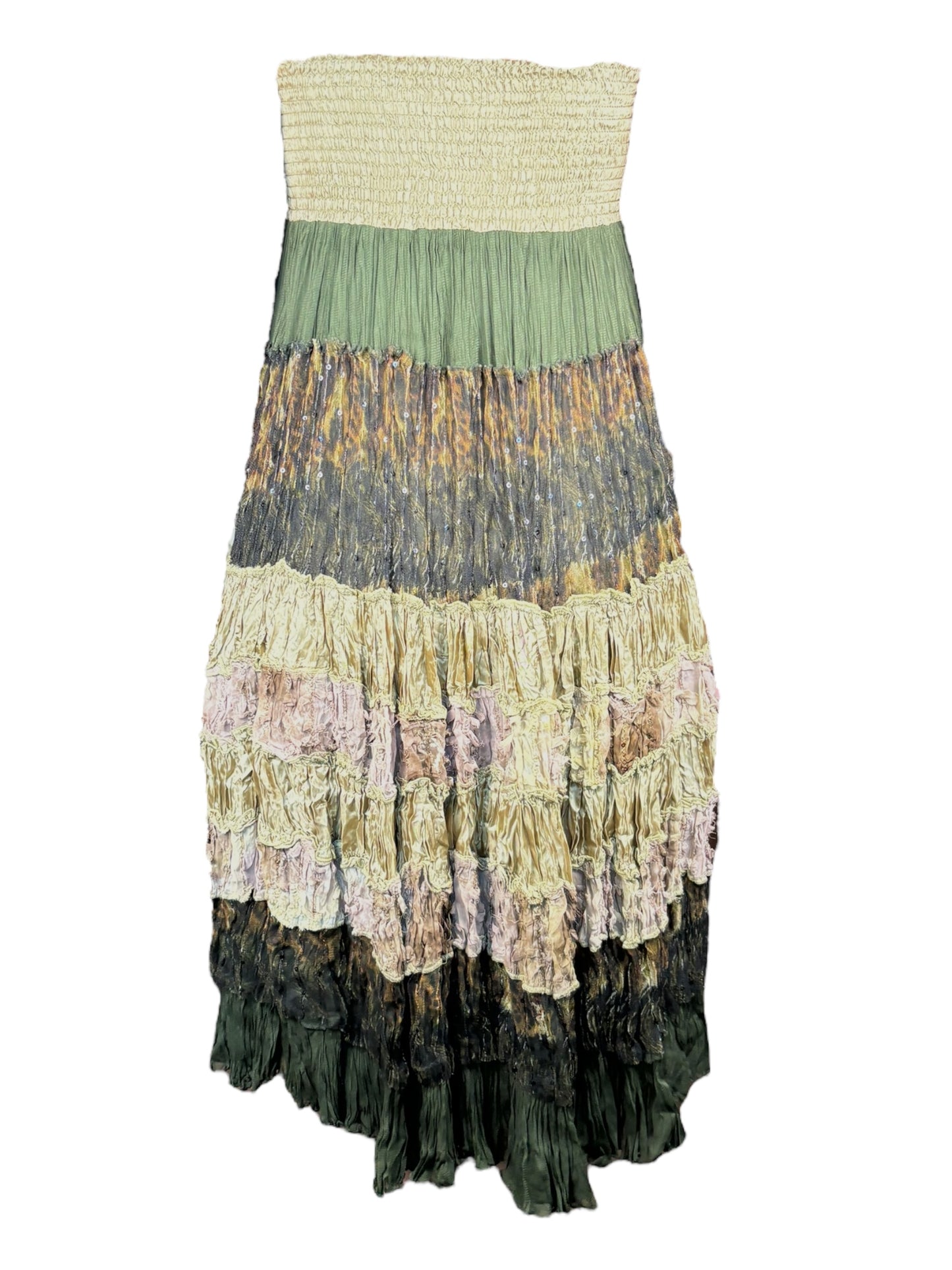 Vintage Charmed Flowing Green Skirt/Dress - M