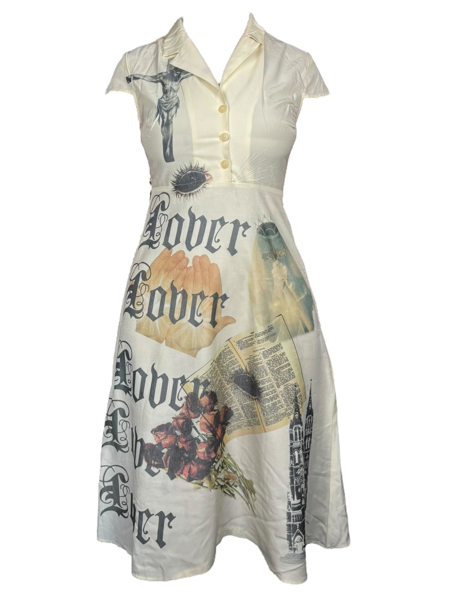 Lovers in the Cathedral Buttoned Dress - M