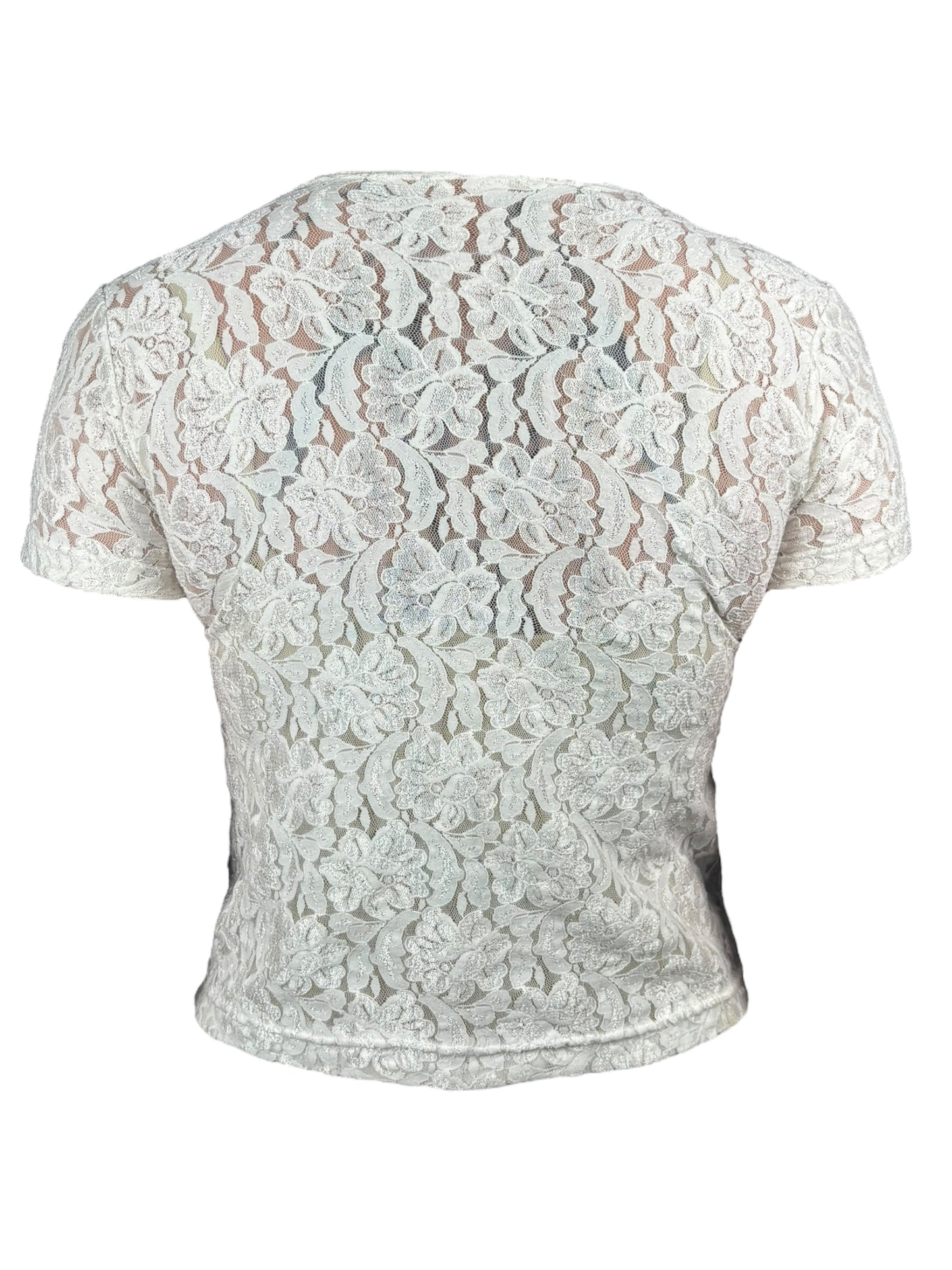 Pretty Mary White Lace Tee - M