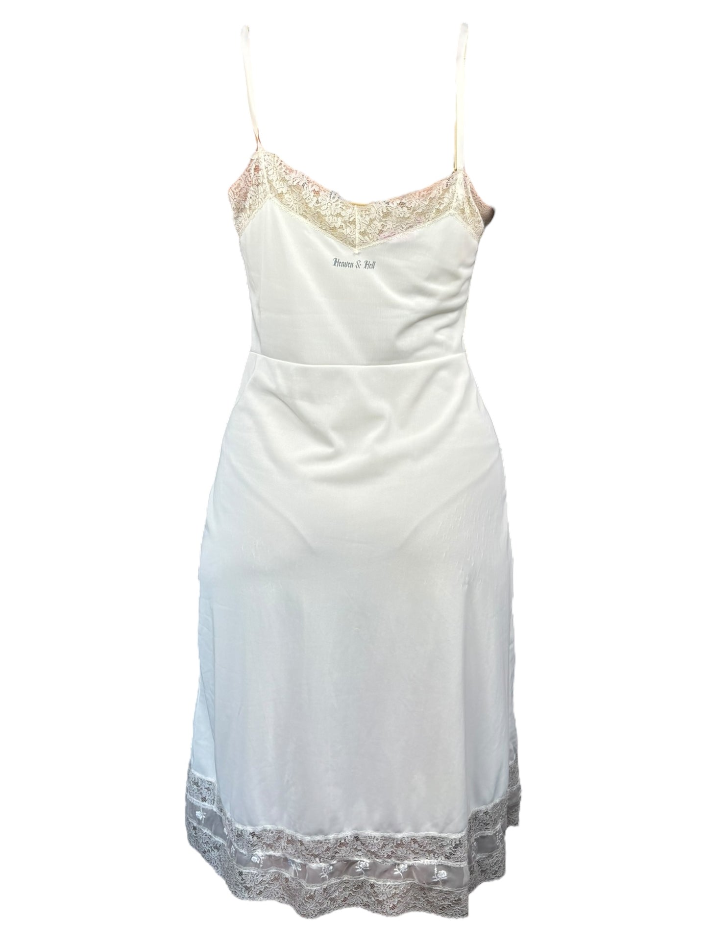 Bleeding Hearts White Slip Dress - L