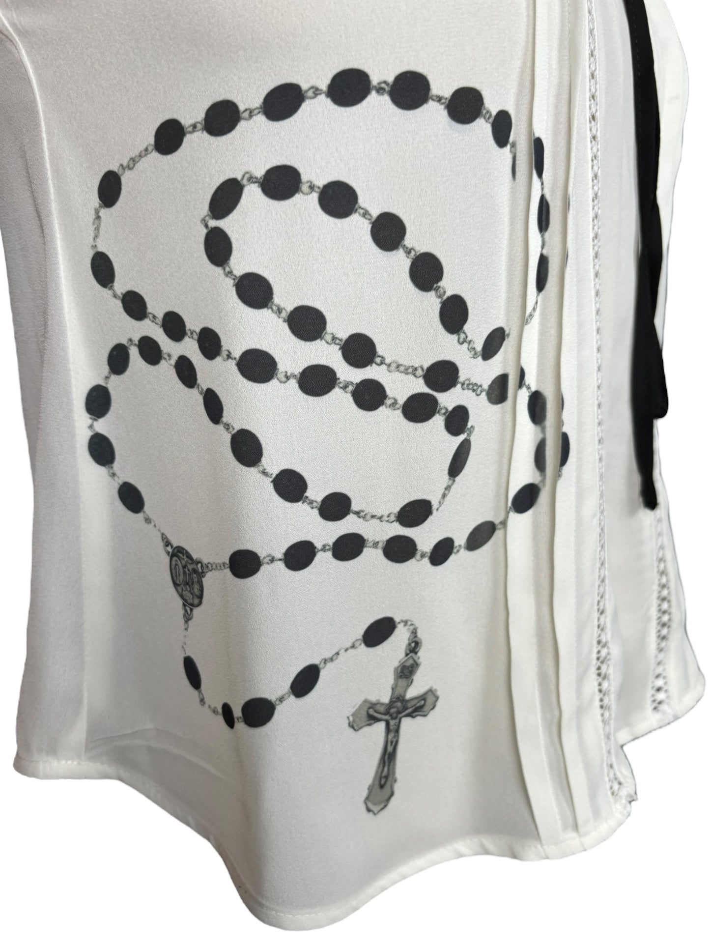 Rosary Sleeveless White Top - M