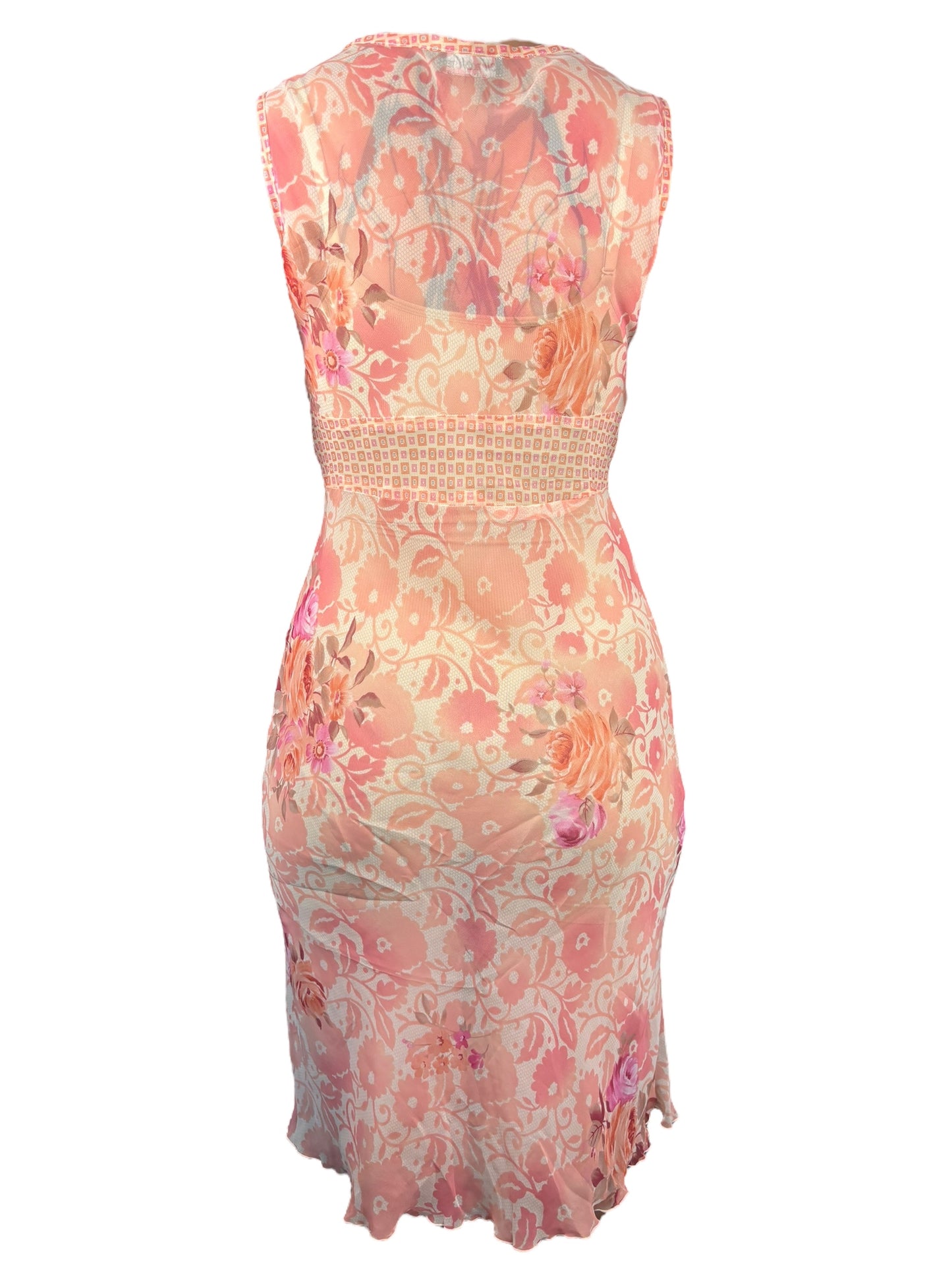 Virgen De Guadalupe Coral Floral Dress - M/L