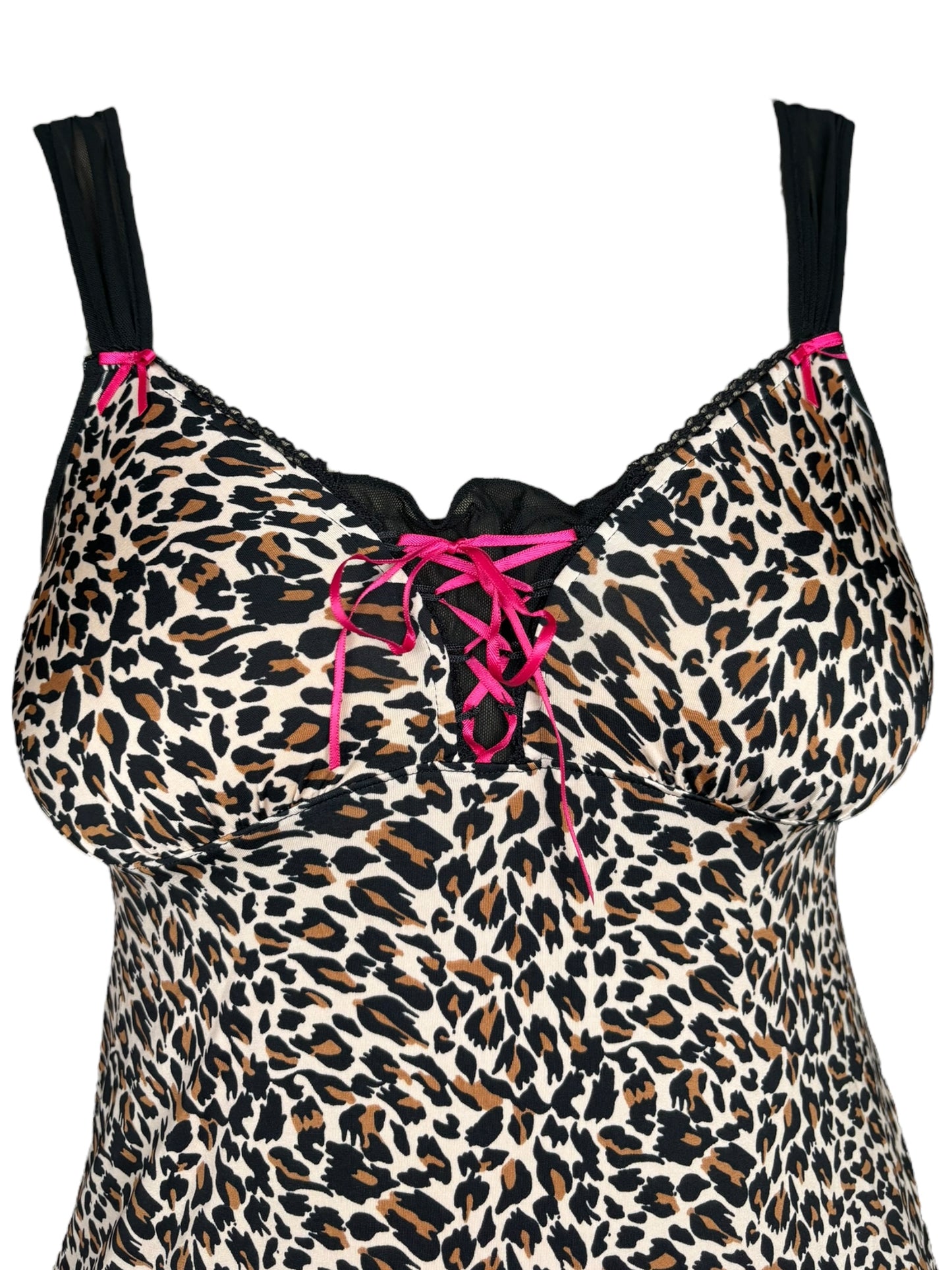 Vintage Betsey Johnson Cheetah Print Lingerie Dress - L