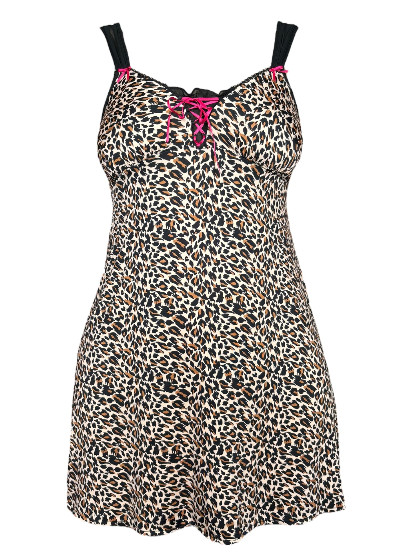 Vintage Betsey Johnson Cheetah Print Lingerie Dress - L