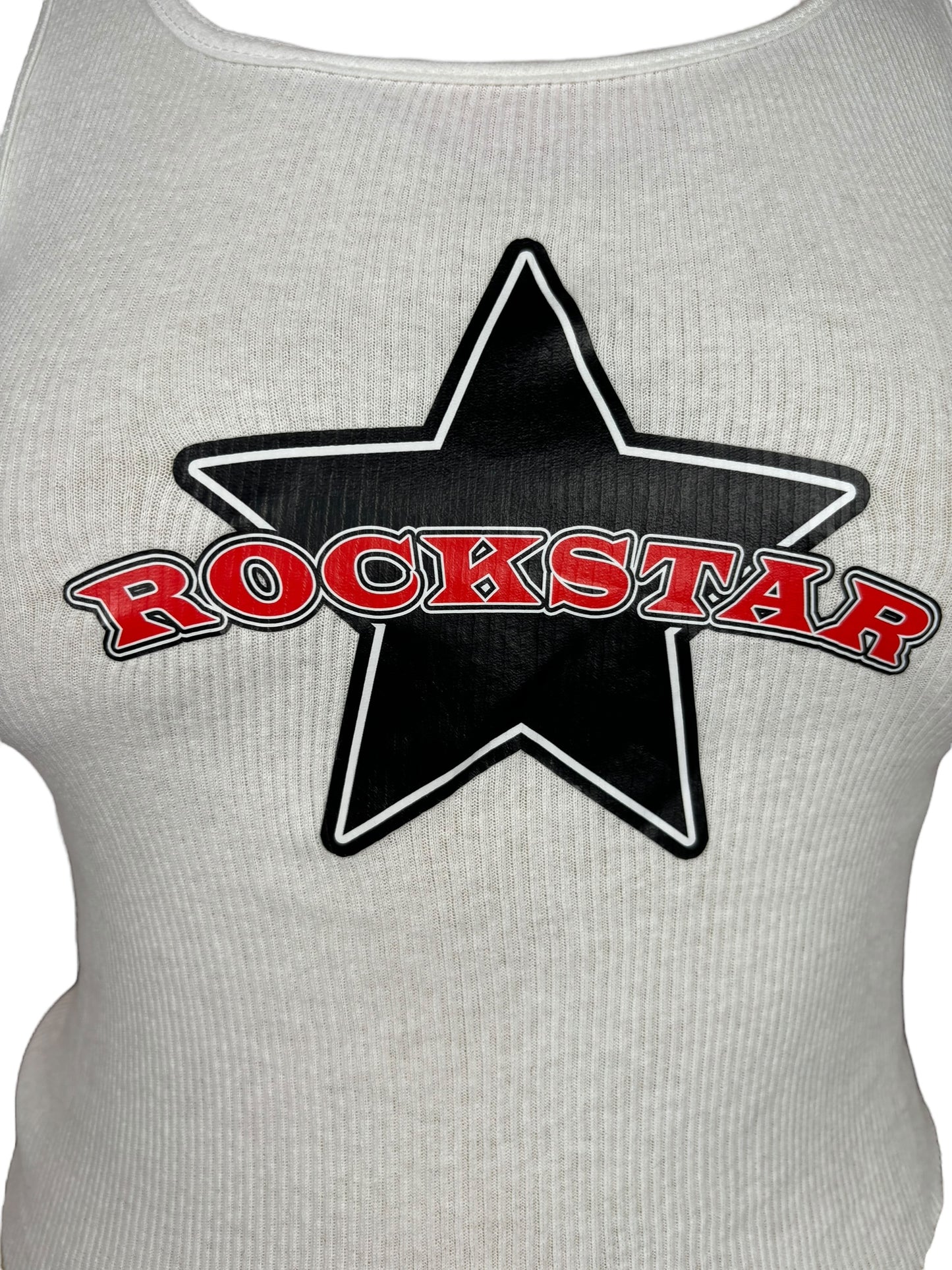 Rockstar White Cropped Tank - S/M