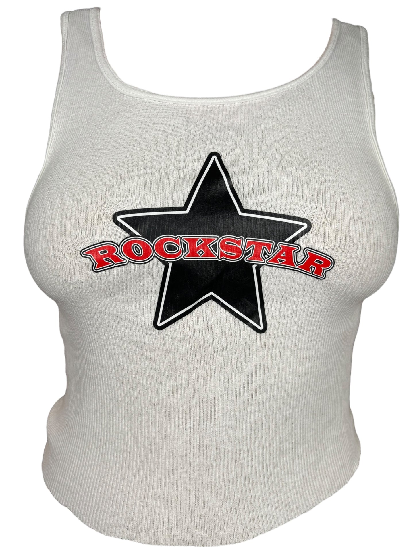 Rockstar White Cropped Tank - S/M