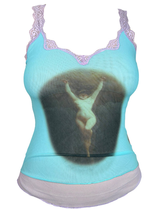 The Bat Woman Blue Tank - M