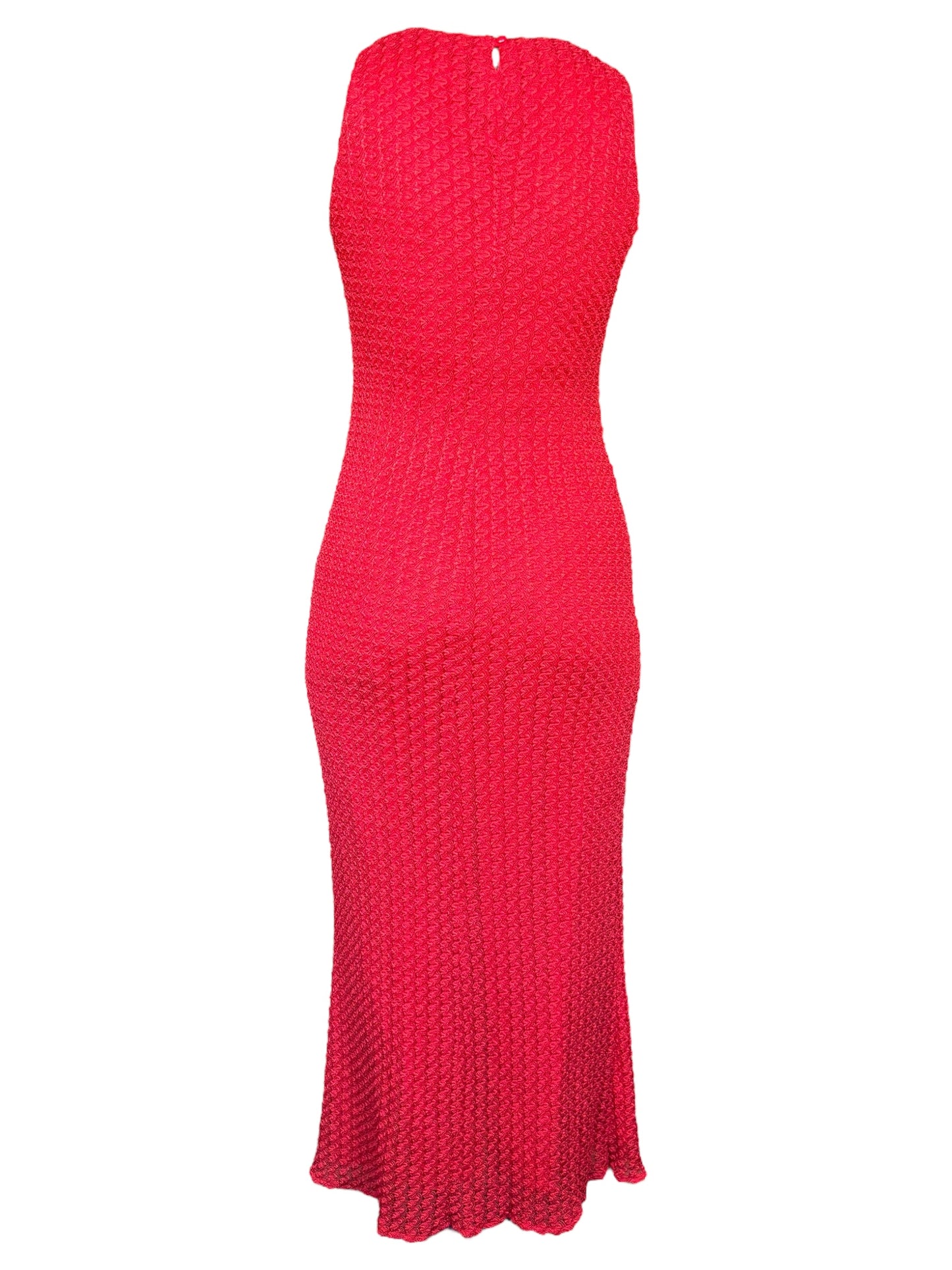 Vintage Red Knit Formal Dress - L/XL