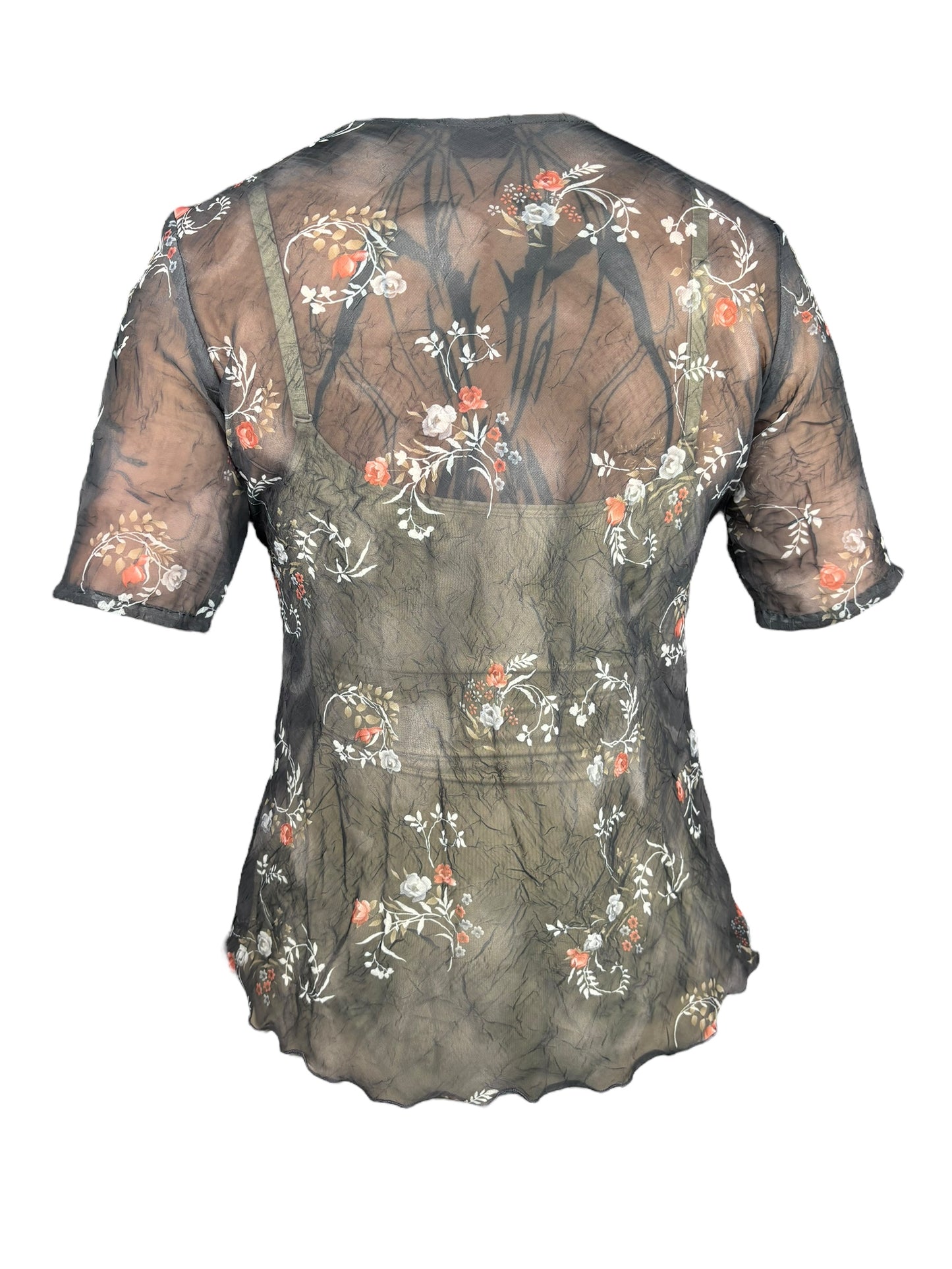 Vintage Floral Peasant Top - L