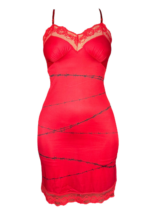 Wrapped in Barbed Wire Red Dress - M