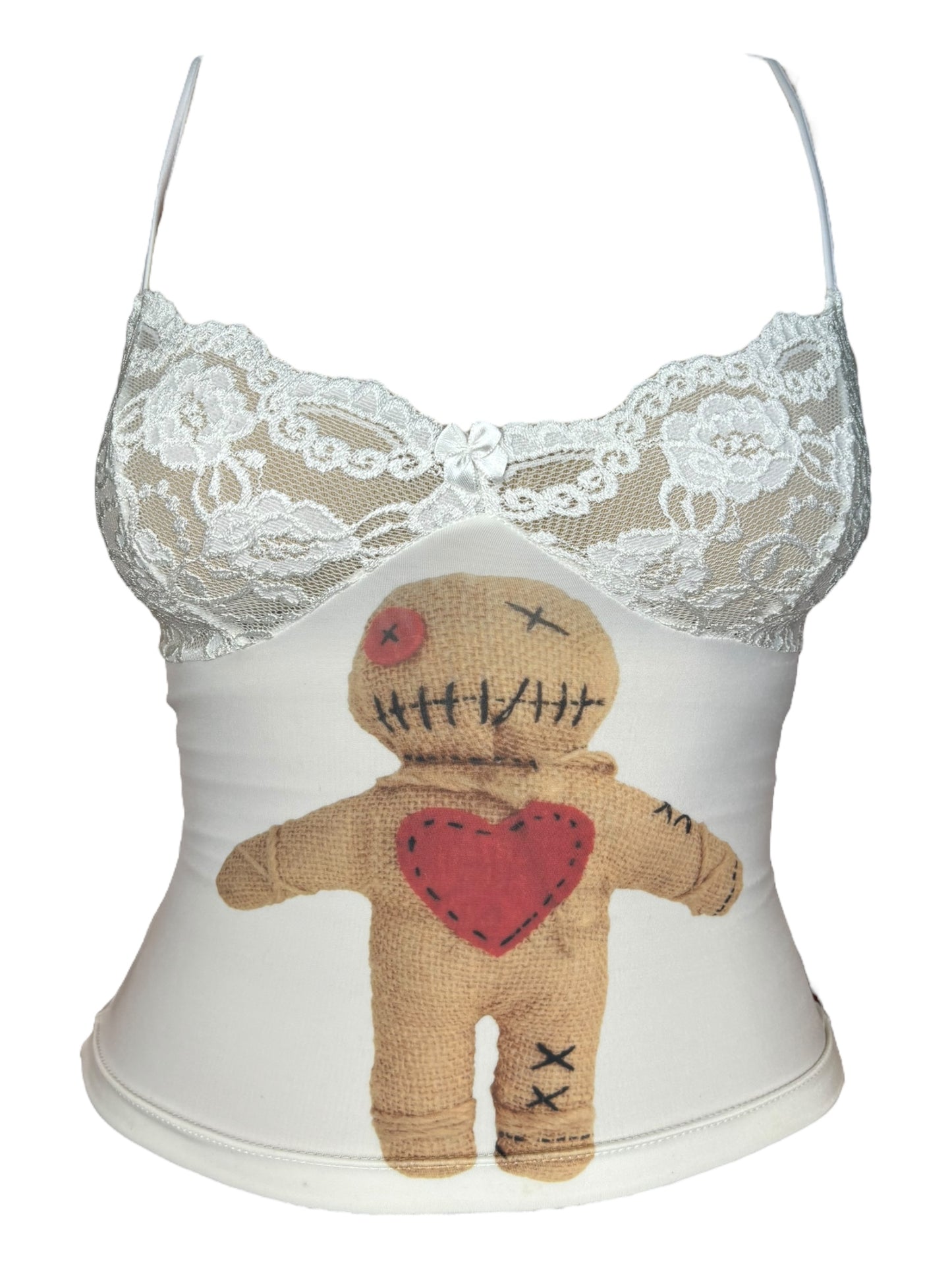 Voodoo Doll White Lace Tank - S/M