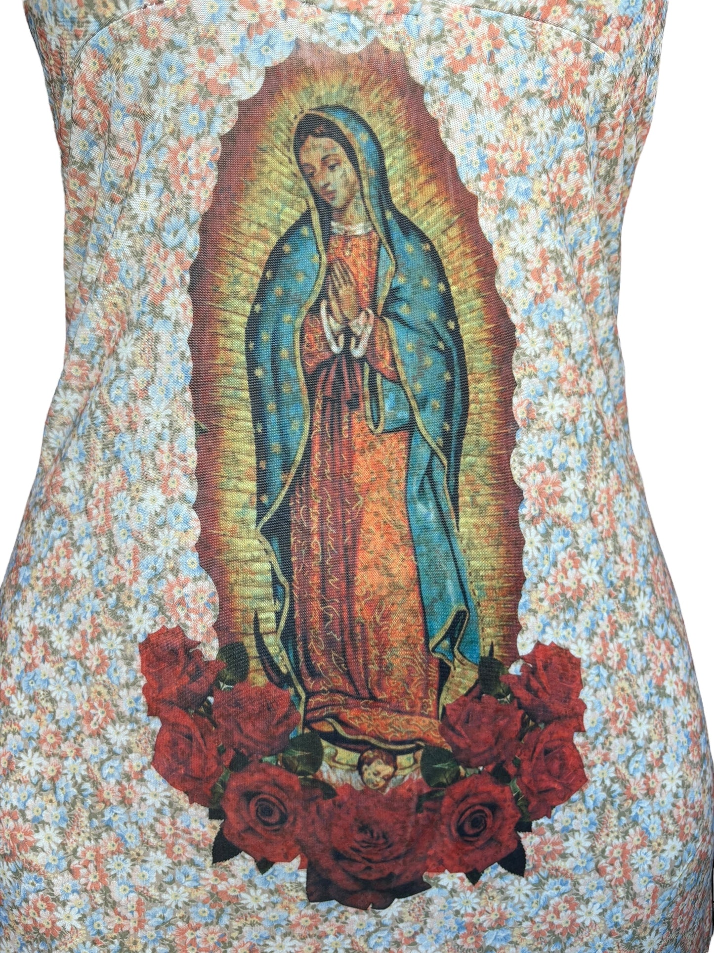 Virgen De Guadalupe Floral 90s Dress- M/L