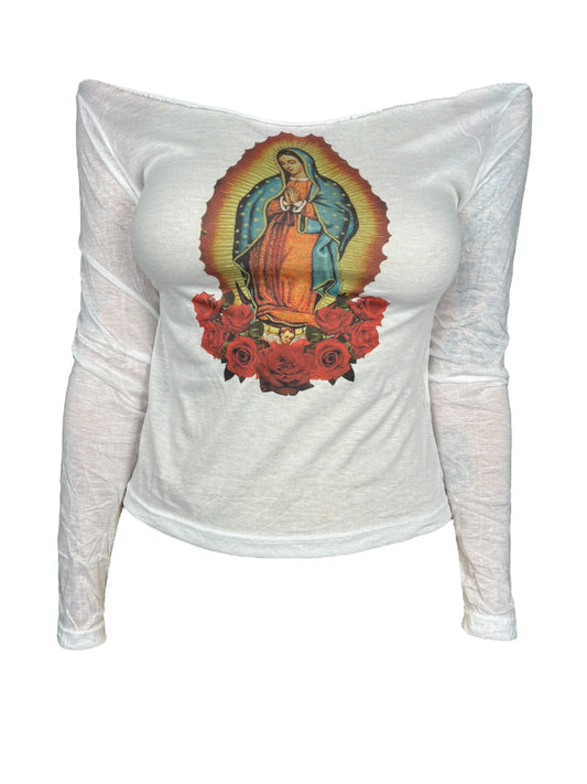 Virgen de Guadalupe Slouchy Longsleeve Top - S