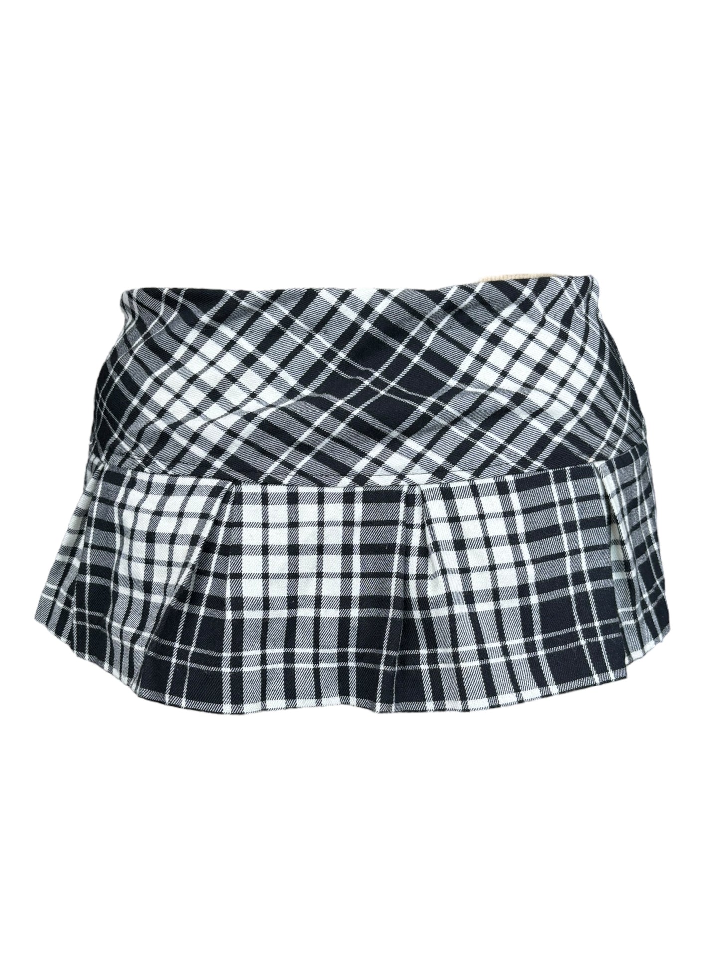 Vintage B&W Plaid School Girl Skirt - S