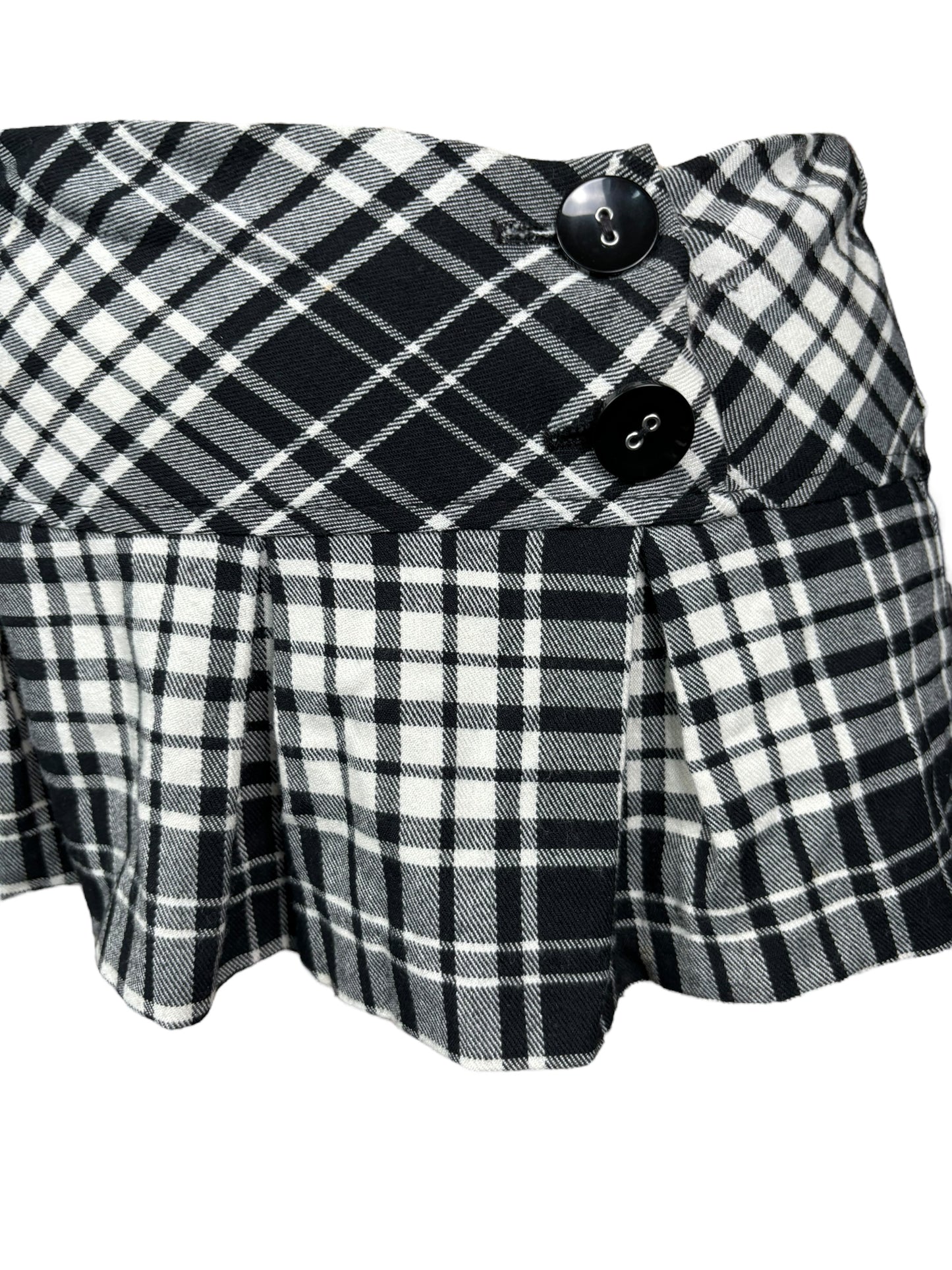 Vintage B&W Plaid School Girl Skirt - S