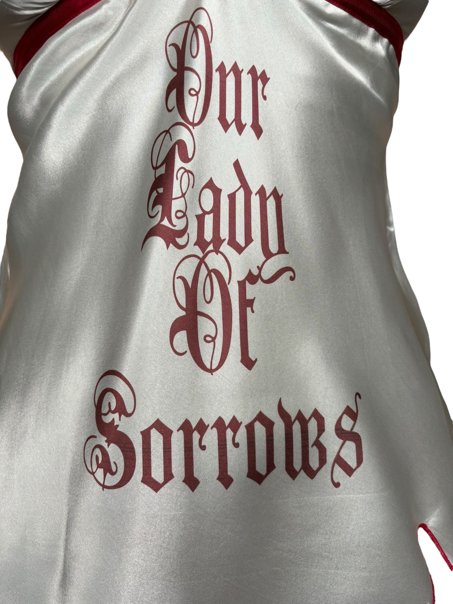 Our Lady of Sorrows Coquette Red + White Mini Dress - M