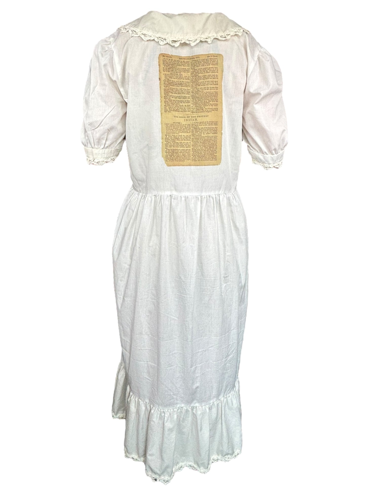 Catholic Girl Vintage American Gospel White Ruffle Dress - L/XL