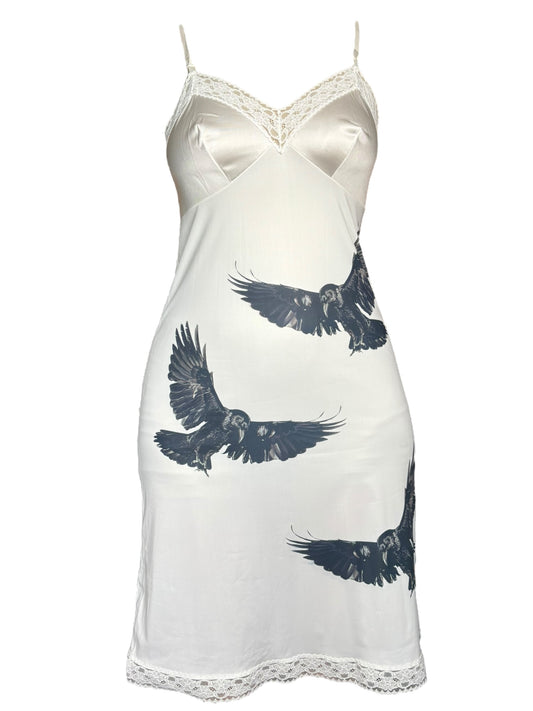 Murder Of Crows White Slip Dress - M