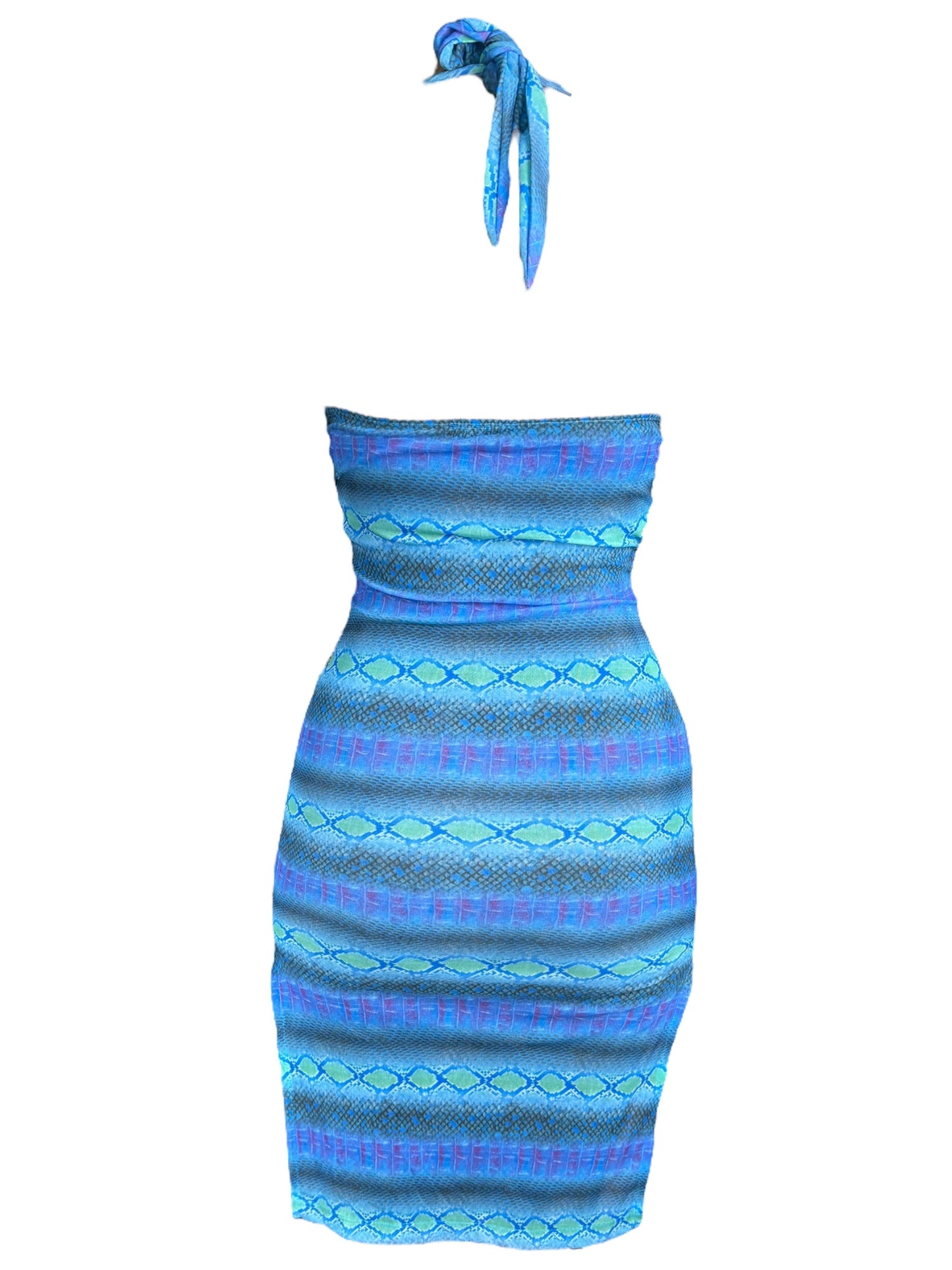 Virgen's Demise Snake Skin Blue Dress - XS