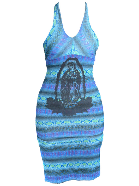 Virgen's Demise Snake Skin Blue Dress - XS