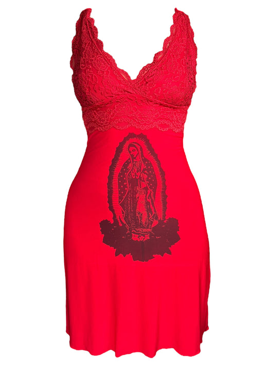 Virgen's Demise Stretchy Red Dress - S