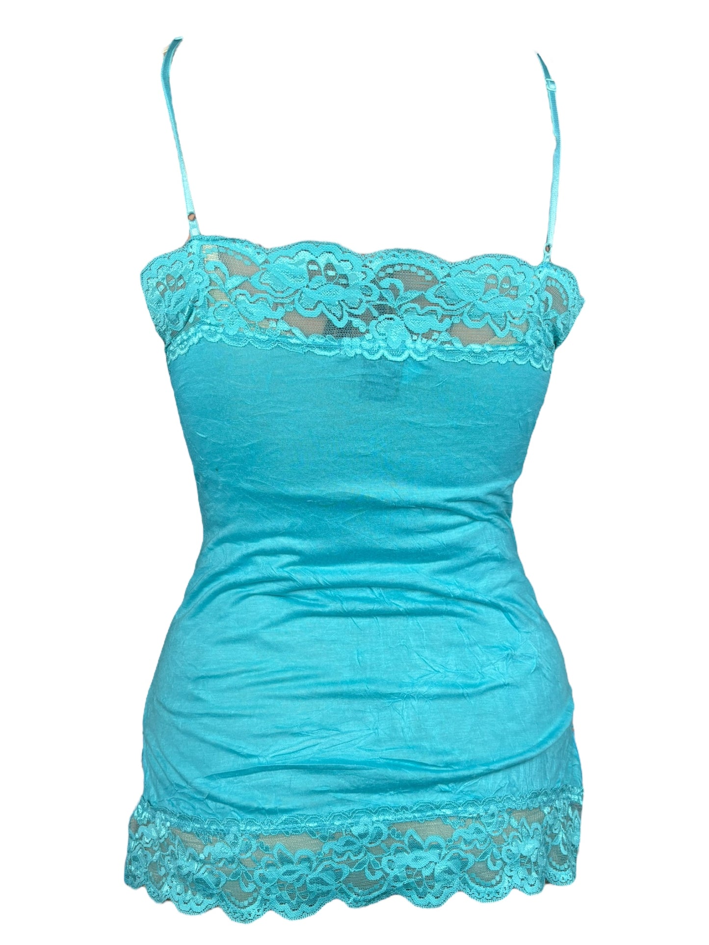 I Loved You First Turquoise Lace Tank - XS/S