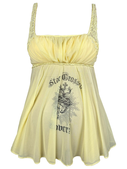 Star Crossed Lovers Yellow VS Babydoll Tank - XS