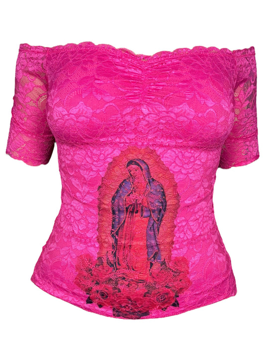 Mother Mary Textured Pink Top - S