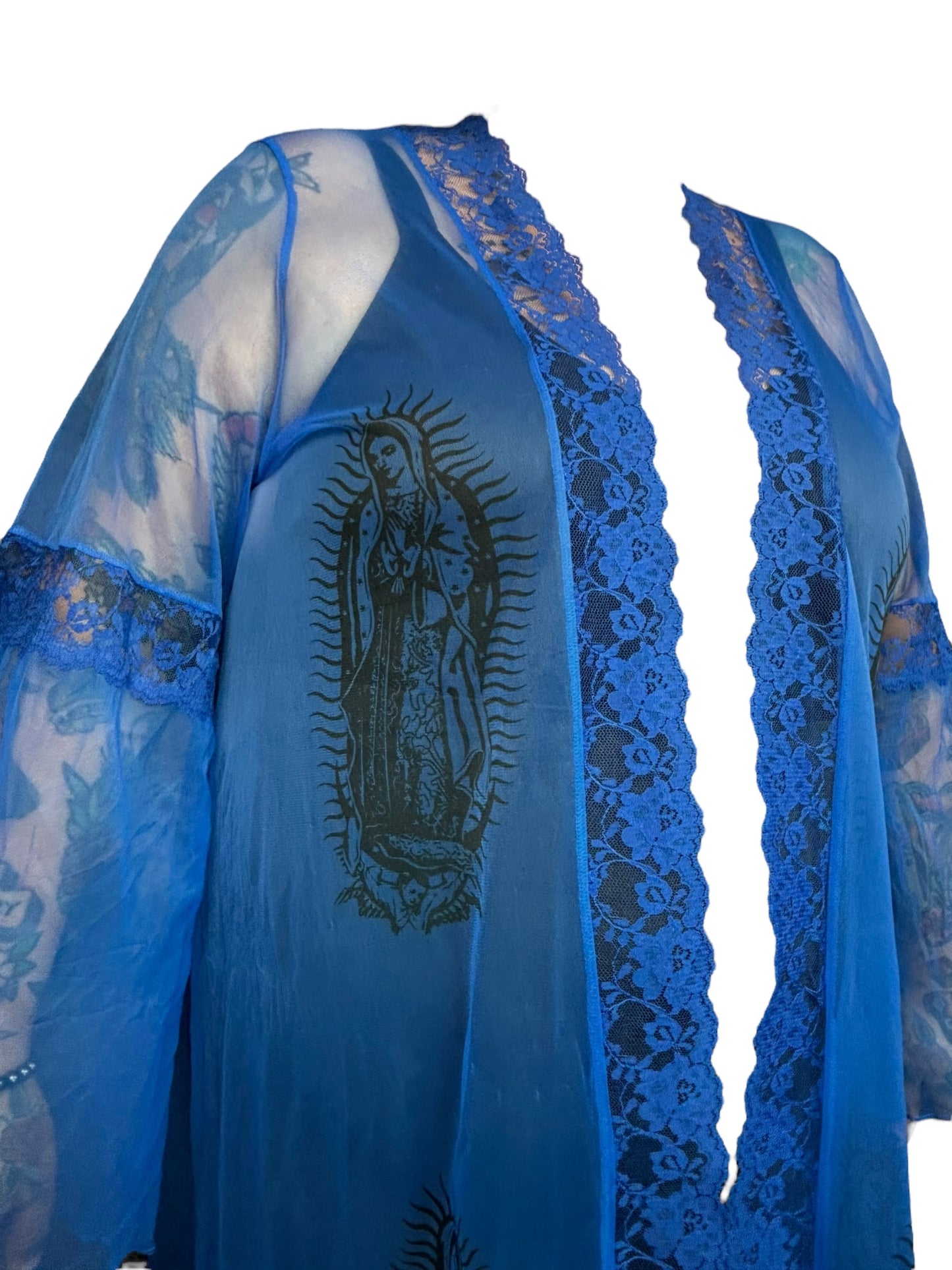 Blue Virgen de Guadalupe Nightie - 3X/4X/5X