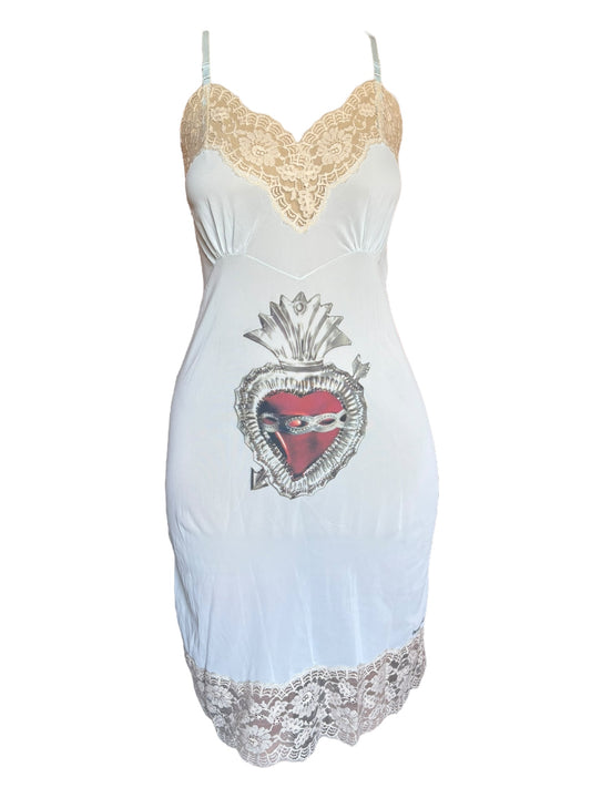 Sacred Heart Blue Slip Dress - M