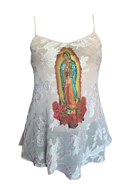 Virgen De Guadalupe Pink Slip Dress - L