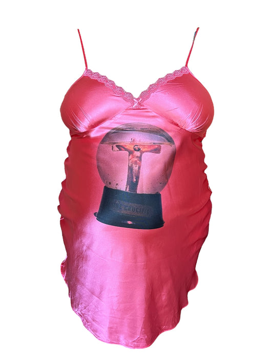 Jesus Snowglobe Pink Dress - 2X