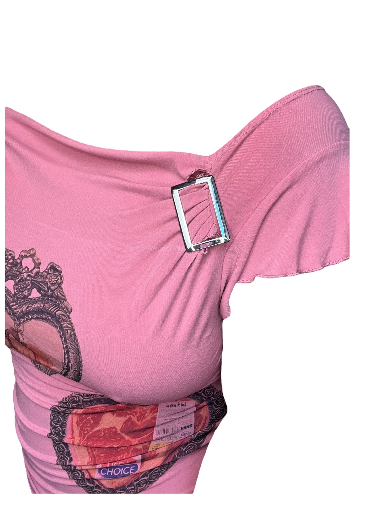 Bleeding Hearts Pink Buckle Top - 2X/3X