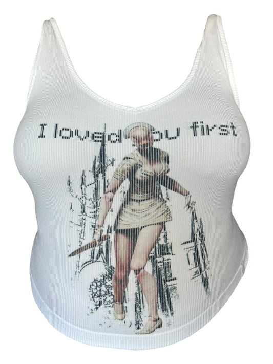I Loved You First Ribbed Tank - 2X
