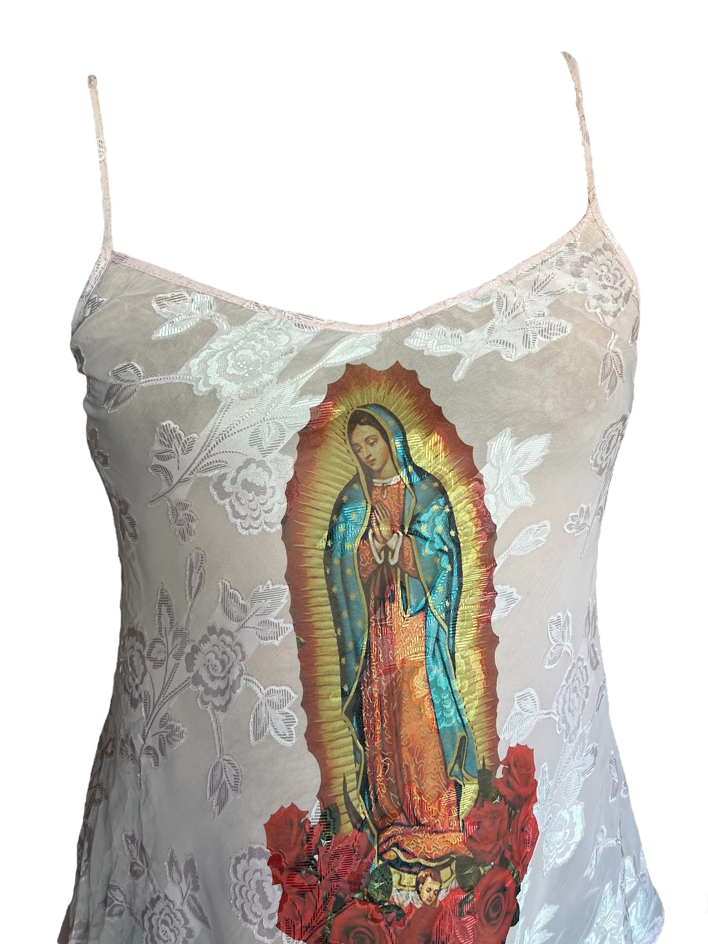 Virgen De Guadalupe Pink Slip Dress - L