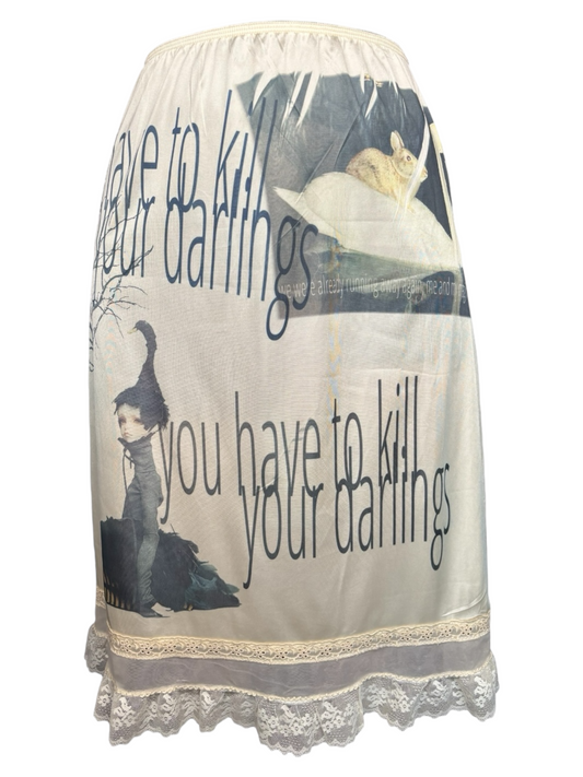 You Have to Kill Your Darlings Ruffle Slip Skirt - S/M